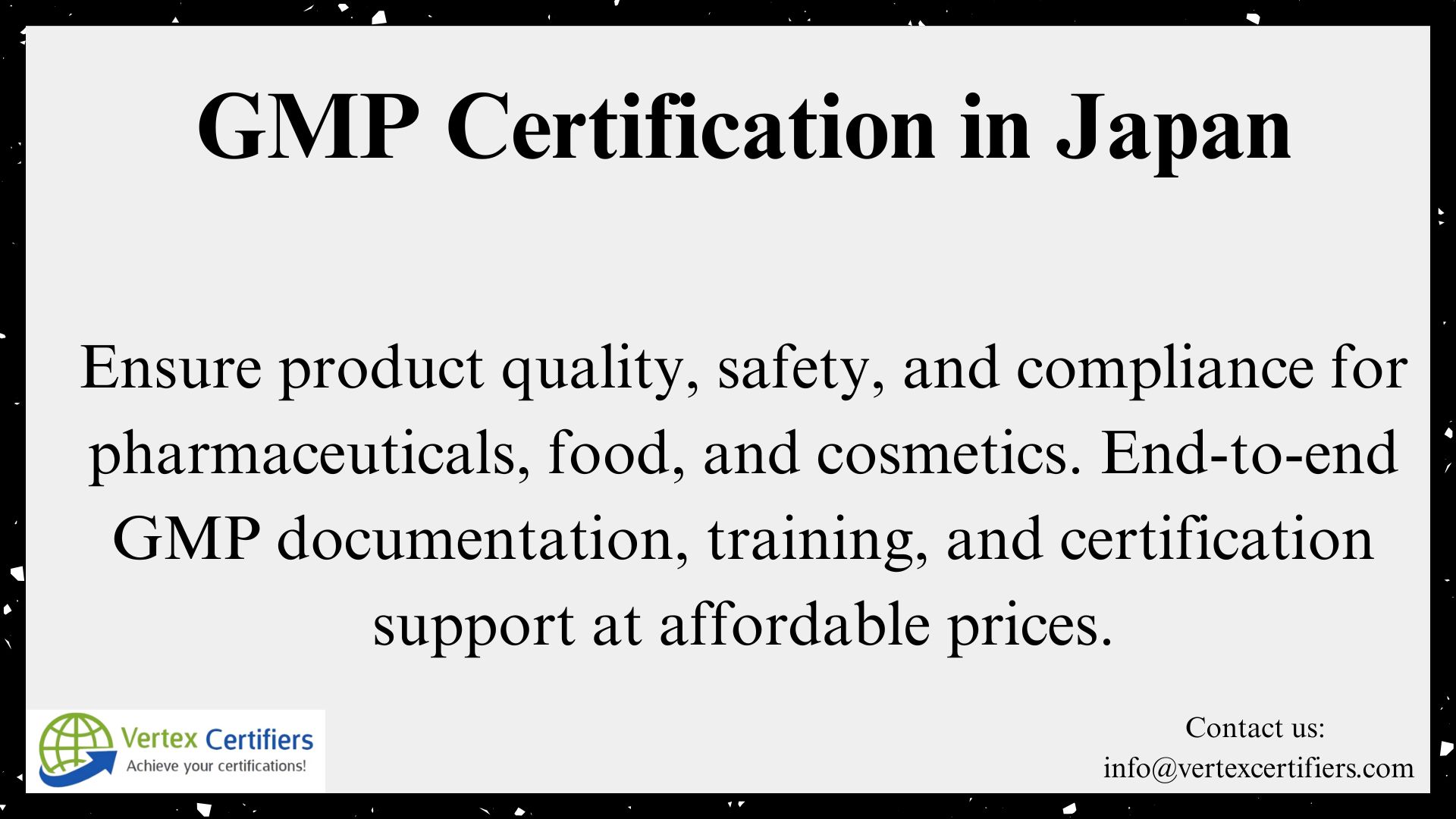 GMP Certification in Japan