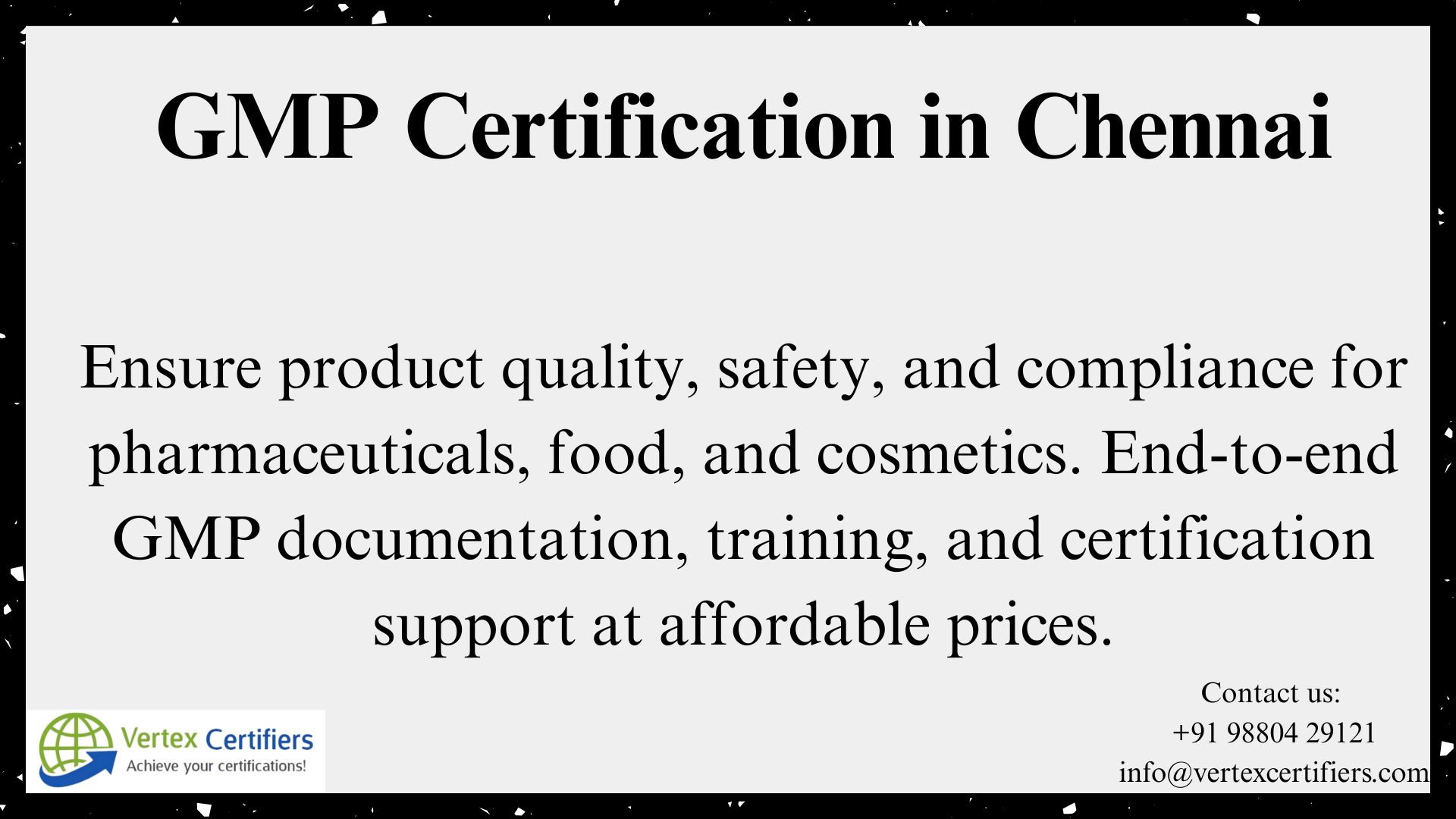 GMP Certification in Chennai: